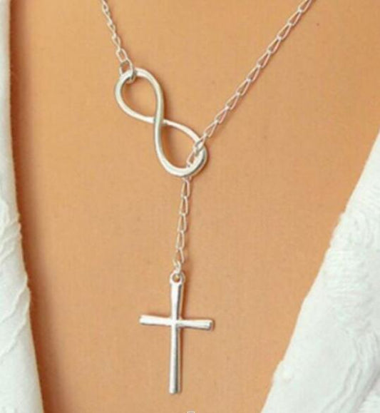 Cross short necklace
