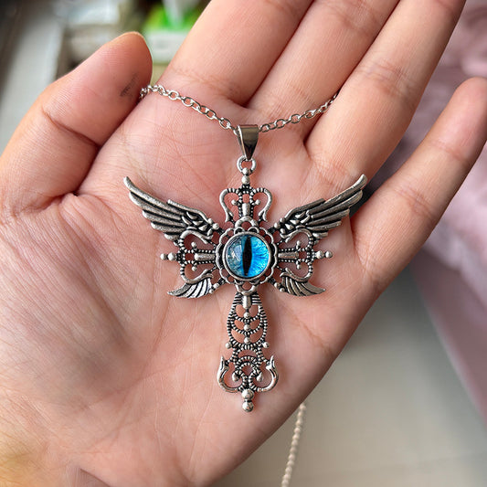 Creative Devil Wings Cross Necklace Necklace